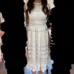White Lace Midi Dress